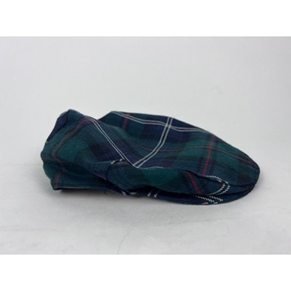 Highlander Collection By Lochcarron Green Plaid Wool Beret Hat Size L